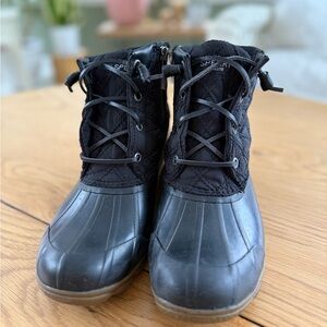 Sperry Black Quilted Duck Boots